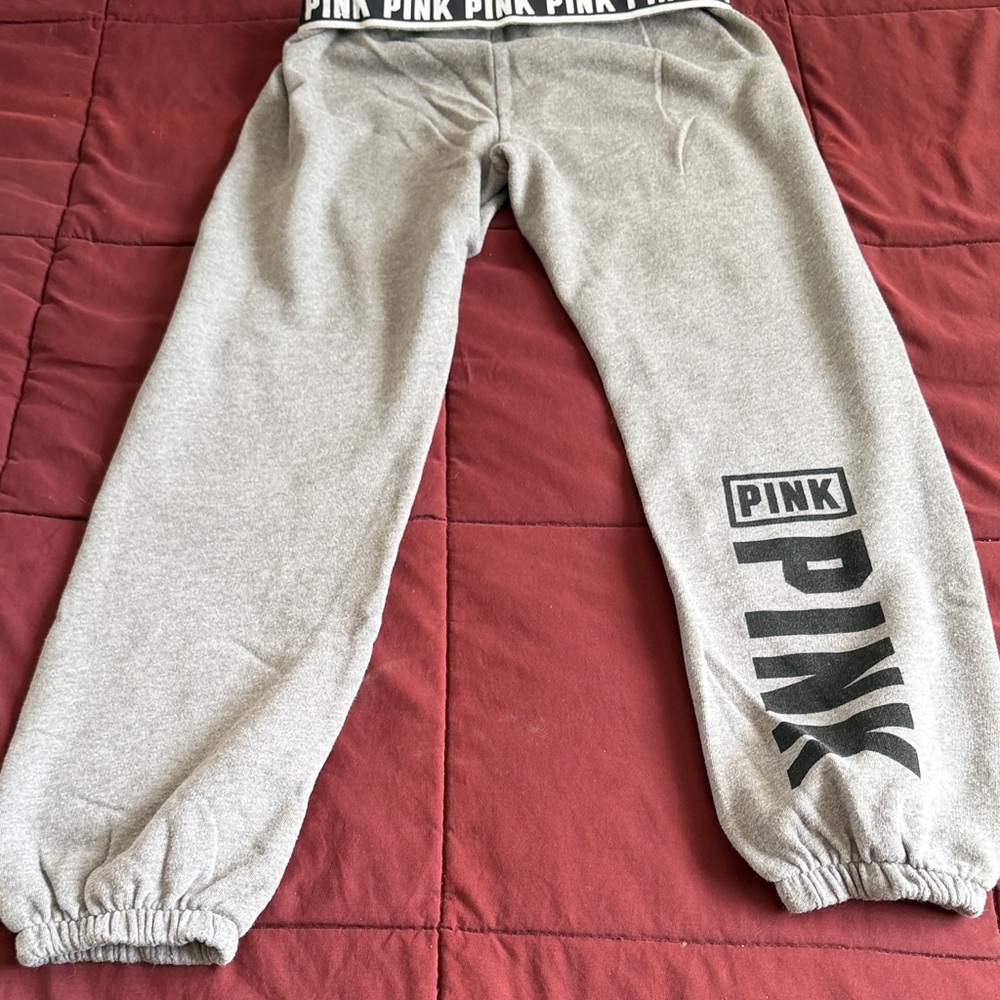 PINK Victoria's Secret Kids Light Gray Joggers - Picture 4 of 5